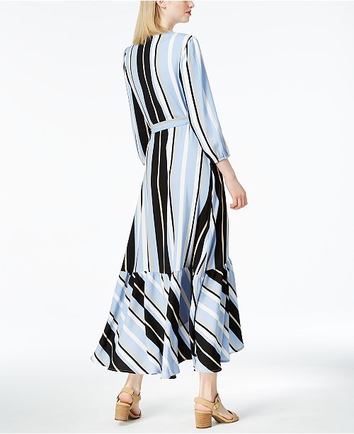 Bar III Striped Faux-Wrap Maxi Dress, Created for Macy's & Reviews