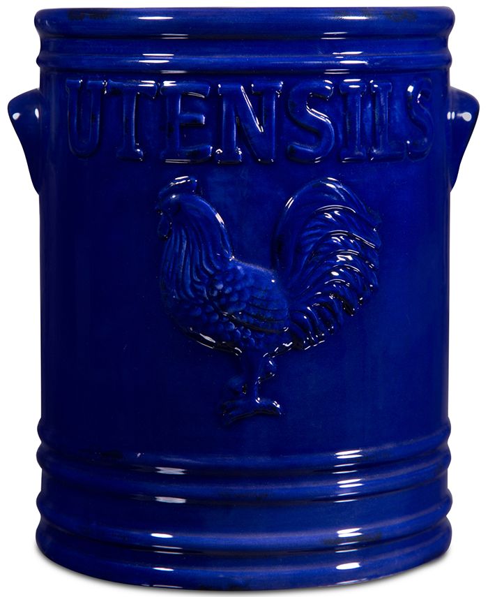 Home Essentials Blue Rooster Utensil Crock Macy's