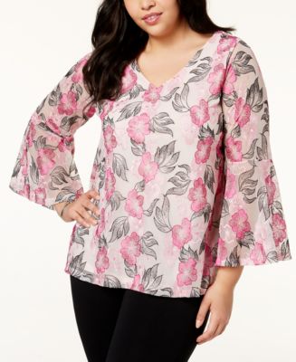 Alfani Plus Size Embroidered Top, Created for Macy's & Reviews - Tops ...