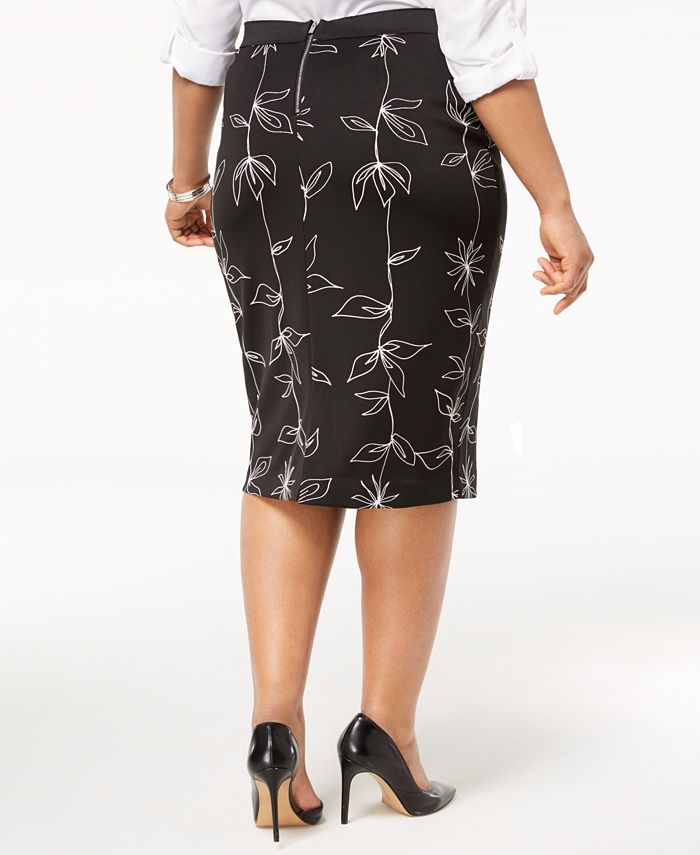 Alfani Plus Size Printed Pencil Skirt, Created for Macy's - Macy's