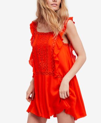 Free People - Priscilla Ruffled Crochet-Trim Dress