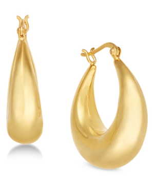 image of Essentials Medium Graduated Puff Medium Hoop in Fine Silver Plate Earrings