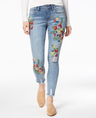 embroidered jeans skinny