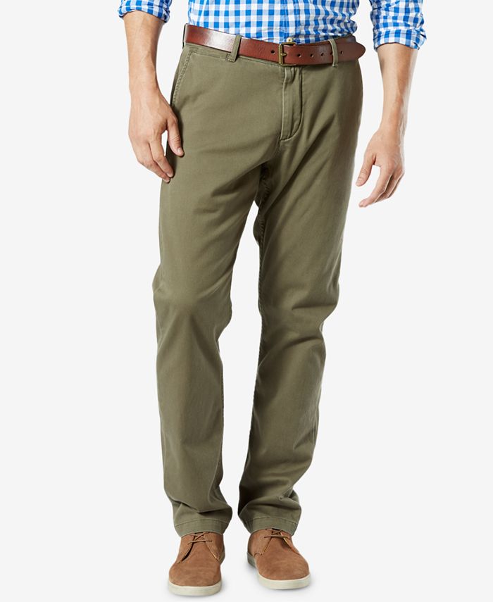 Dockers Men's Athletic Fit Washed Khaki Stretch Pants - Macy's