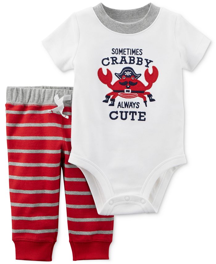 Carter's 2-Pc. Cotton Crab Bodysuit & Pants Set, Baby Boys & Reviews ...
