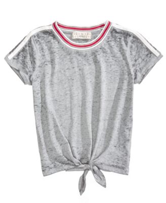 Pink Republic - Tie-Front Burnout T-Shirt, Big Girls
