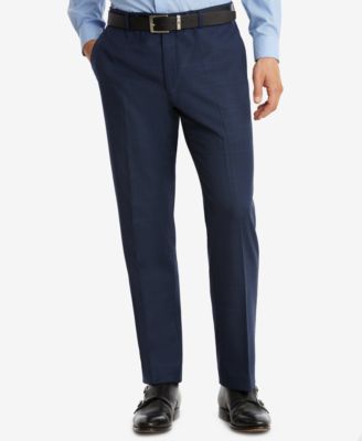 NWT $95.00 Sz 40X32 Tommy Hilfiger Grey Flat Front Trim-Fit Solid Dress Pants 