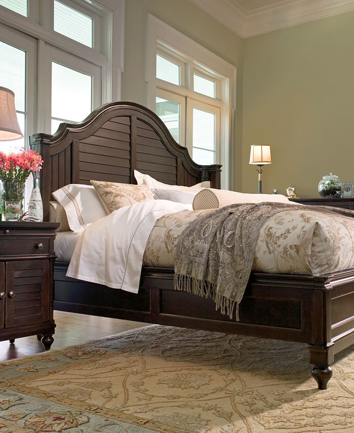 Furniture - Bedroom , Steel Magnolia Tobacco Finish King 3 Piece Set (Bed, Dresser and Nightstand)
