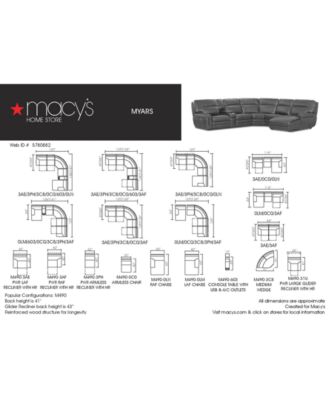 Furniture CLOSEOUT! Myars 5-Pc. Leather Chaise Sectional Sofa With 2 Power Recliners, Power Headrests, And USB Power Outlet, Created for Macy's
