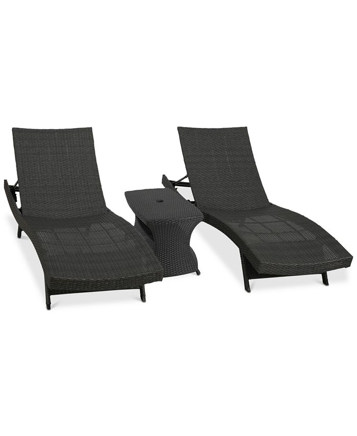 Furniture Madison Outdoor 3Pc. Chaise Lounge & Table, Quick Ship Macy's