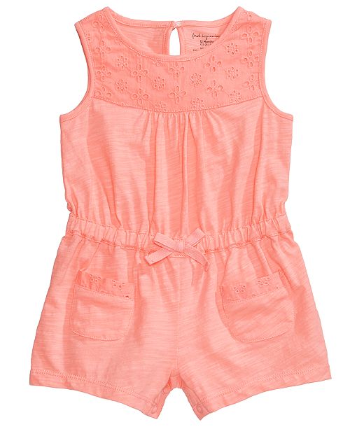 First Impressions Eyelet Romper, Baby Girls, Created for Macy's