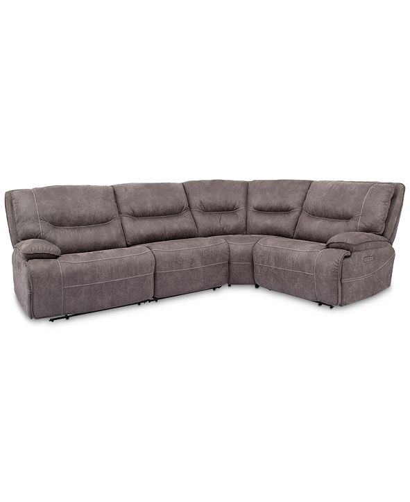 Furniture Felyx 4Pc. Fabric Sectional Sofa With 2 Power Recliners