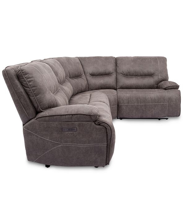 Furniture Felyx 4Pc. Fabric Sectional Sofa With 2 Power Recliners