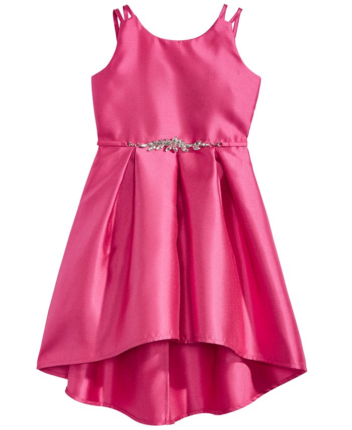 Pink & Violet Pleated Satin Dress, Little Girls - Macy's