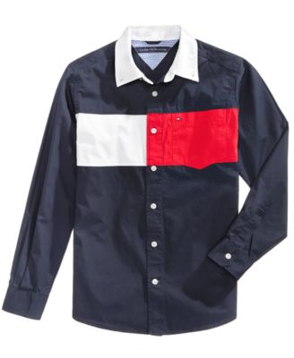 Tommy Hilfiger - Nevins Colorblocked Cotton Shirt, Little Boys