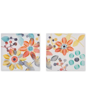 JLA Home - Intelligent Design Sweet Florals 2-Pc. Hand-Embellished Canvas Print Set