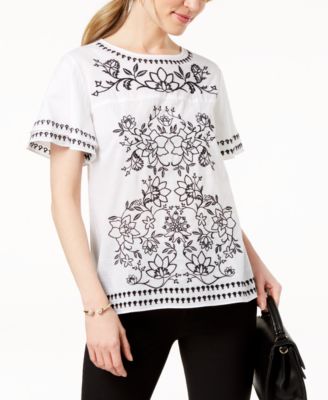 Charter Club - Cotton Embroidered Top