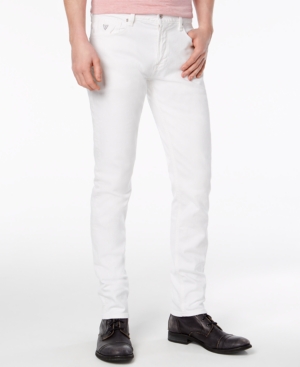 image of Guess Men-s Slim-Tapered Fit Stretch White Jeans