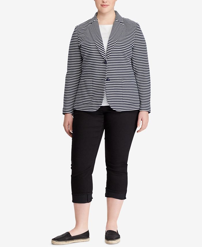 Lauren Ralph Lauren Plus Size Striped Blazer Macy's
