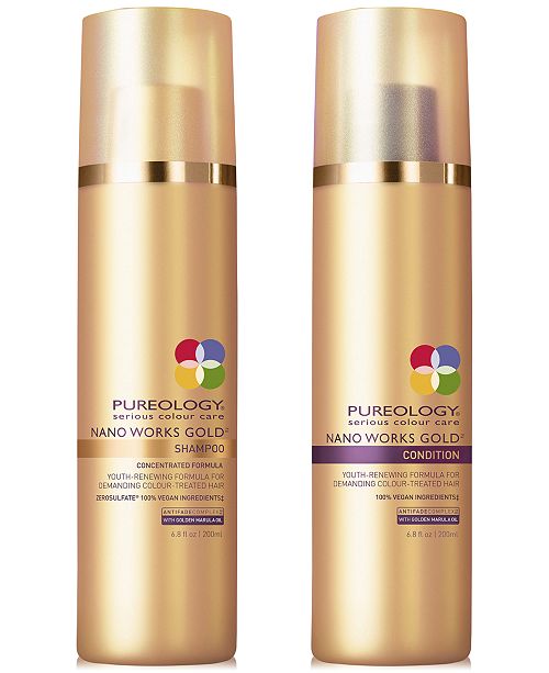 Pureology Nano Works Gold Shampoo Conditioner Two Items