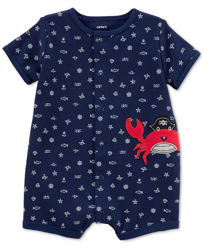 Carter's Baby Boys Printed Cotton Romper Macy's