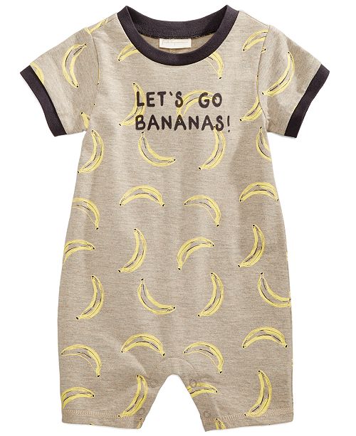 First Impressions Banana Print Cotton Romper Baby Boys Created