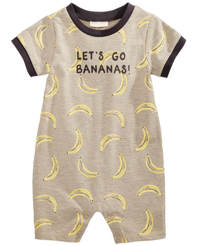 First Impressions BananaPrint Cotton Romper, Baby Boys, Created for