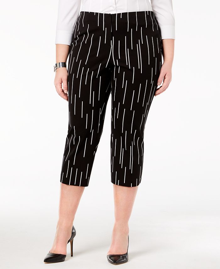 Alfani Plus Size Printed Capri Pants, Created for Macy's Macy's