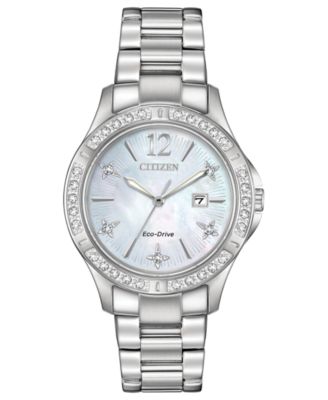Citizen - Women's Elektra Diamond-Accent Stainless Steel Bracelet Watch 32mm