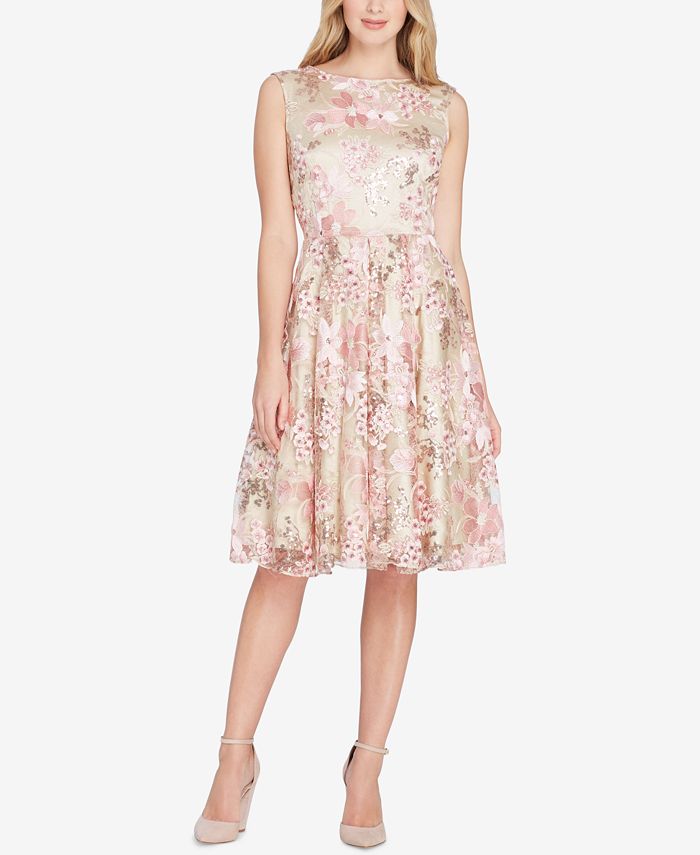 Tahari ASL Sequined & Embroidered Dress & Reviews - Dresses - Women - Macy's