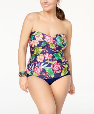 plus size bandeau tankini tops