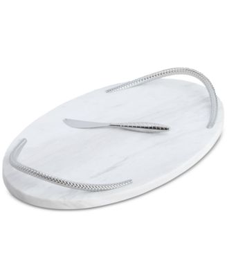 Nambé - Braid Marble Cheese Board with Knife