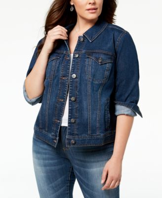 plus size denim jacket with hood