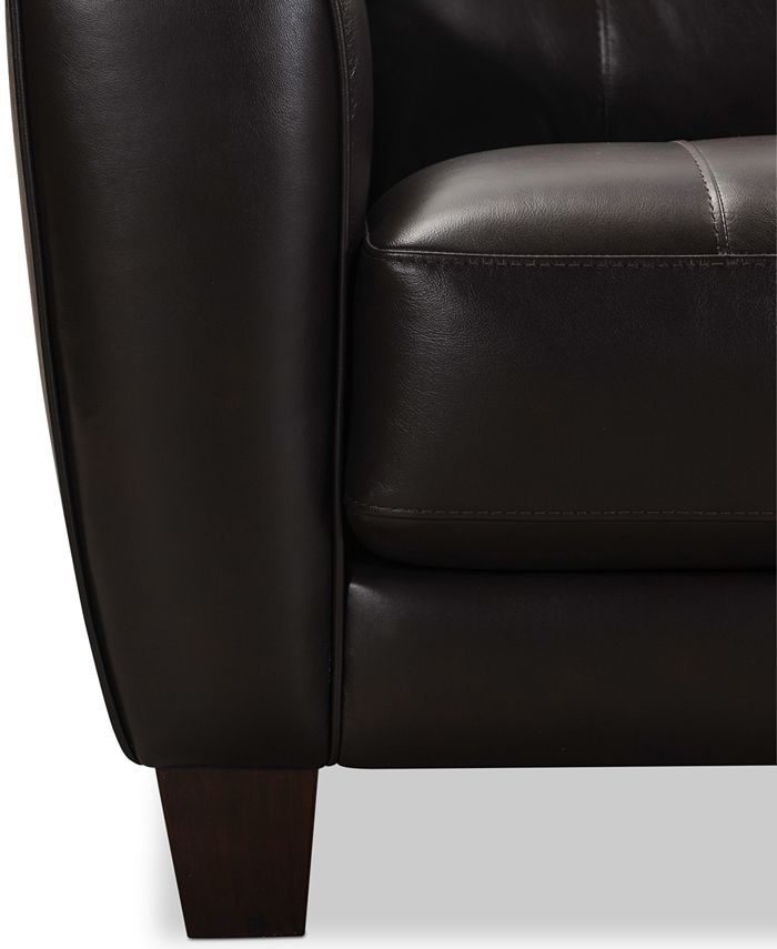 Furniture Kaleb 84" Tufted Leather Sofa, Created for Macy's & Reviews