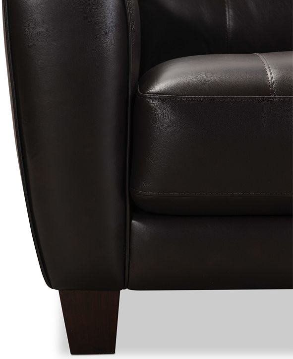 Furniture Kaleb 84" Tufted Leather Sofa, Created for Macy's & Reviews