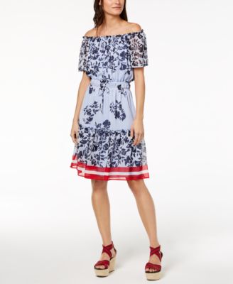 tommy hilfiger off the shoulder dress