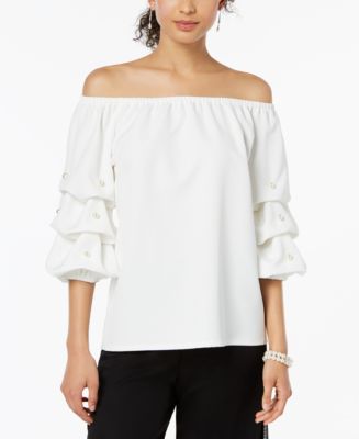 MSK Embellished Off-The-Shoulder Top - Macy's