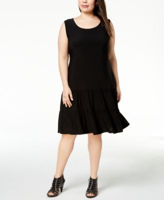 MSK - Plus-Size Tiered Drop-Waist Dress