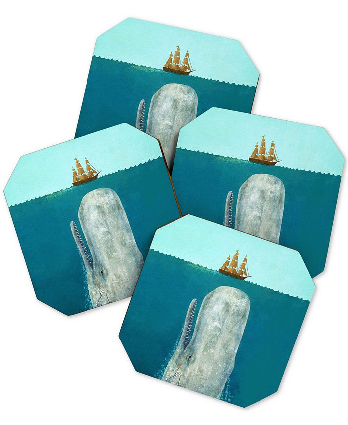 Deny Designs - Terry Fan The Whale Coaster Set