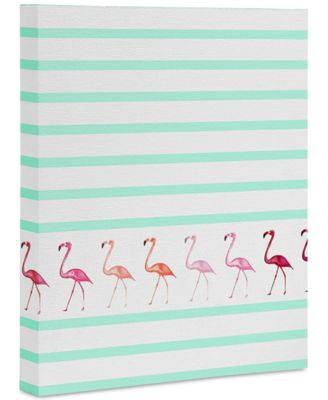 Deny Designs - Monika Strigel Mini Flamingo Walk Art Canvas 16x20"