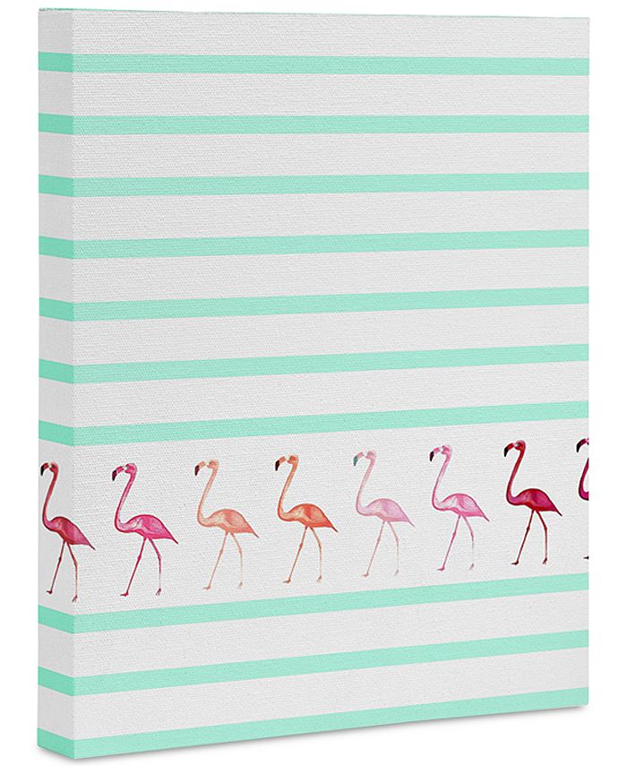 Deny Designs - Monika Strigel Mini Flamingo Walk Art Canvas 8x10"