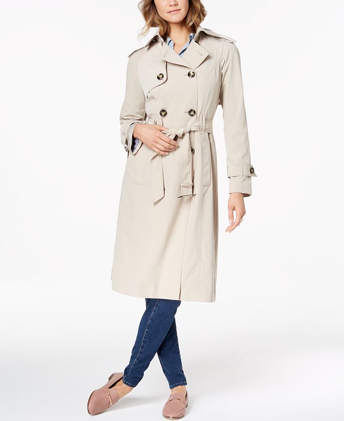 London Fog Petite Belted Lightweight Trench Coat - Macy's