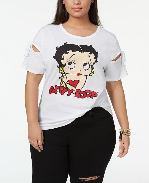 Mad Engine Trendy Plus Size Betty Boop Split Sleeve T Shirt