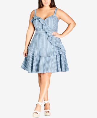 CITY CHIC - Trendy Plus Size Ruffled Fit & Flare Dress