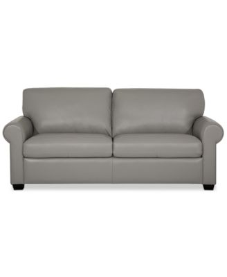 Orid 77" Leather Roll Arm Apartment Sofa, Created for Macy's