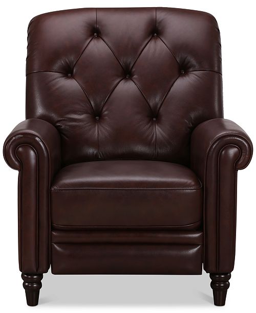 Martha Stewart Collection Bradyn Leather Pushback Recliner, Created for