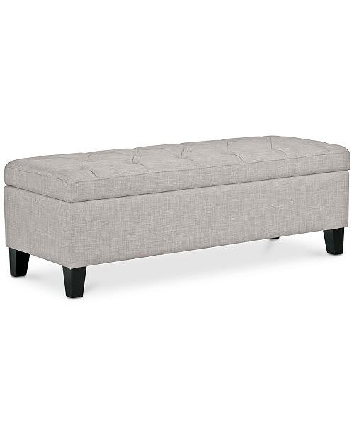 Furniture Closeout Monroe Upholstered Storage Bench Created For