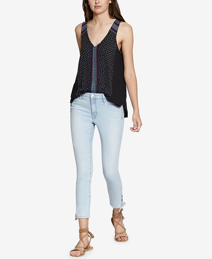 Sanctuary Almost There Linen Tank Top- Black main image 0