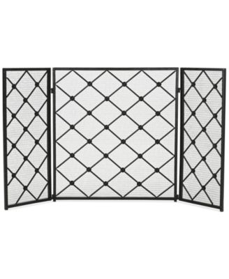 Noble House - Three Panel Iron Fireplace Screen, Quick Ship