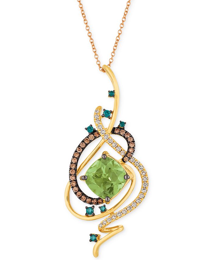 Le Vian - Mint Julep Quartz™ (3-1/4 ct. t.w.) & Diamond (3/4 ct. t.w.) 18" Pendant Necklace in 14k Gold